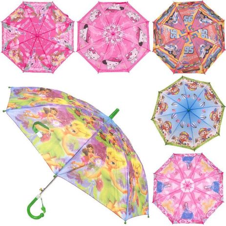 Детский зонтик - трость МУЛЬТИКИ со свитком в ассортименте