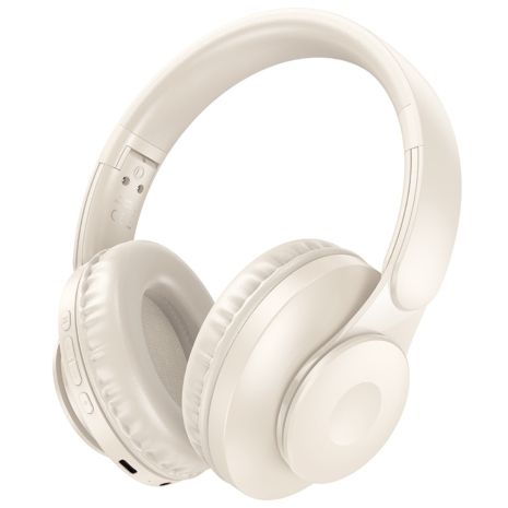 Бездротові навушники повнорозмірні Hoco W45 |BT5.3/AUX, 46h| молочно-білі