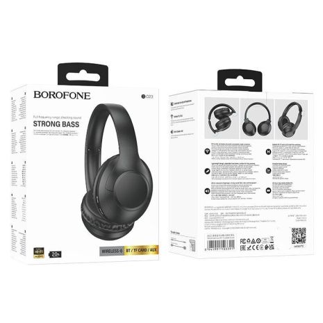 Бездротові навушники повнорозмірні Borofone BO23 BT5.3/AUX/TF, 20h чорні