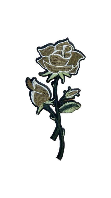 Нашивка на клеевой основе Роза коричневая 17,5*7,5 см