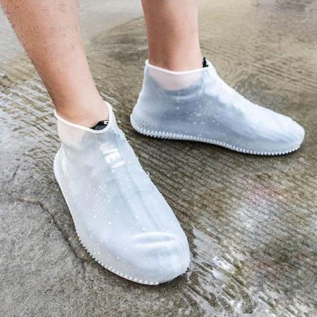 Силиконовые чехлы бахил для обуви от дождя и грязи S (размер 32-36) цвет белый