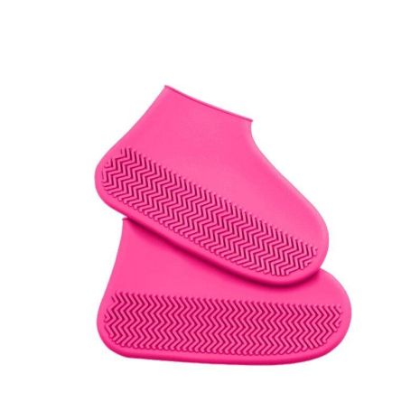 Силіконові чохли бахіл для взуття від дощу та бруду M (розмір 36-41) колір рожевий