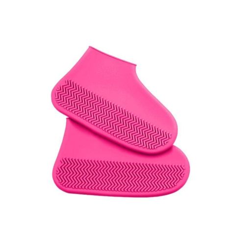 Силиконовые чехлы бахил для обуви от дождя и грязи L (размер 41-46) цвет розовый