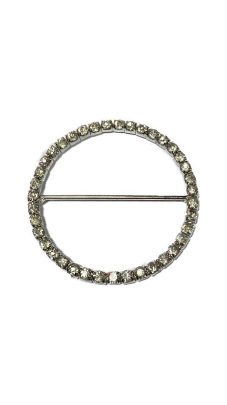 Пряжка для ремней женская украшение круг 5,5 см серебро легкий метал