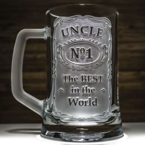 Бокал для пива с гравировкой Дядя №1 Самый Лучший в мире Uncle The best in the World