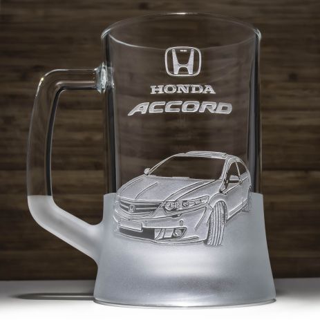 Бокал для пива с гравировкой Honda Accord