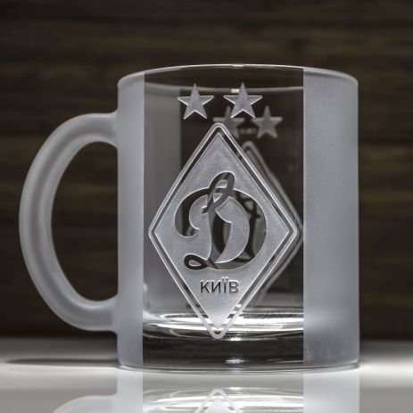 Чашка з гравіюванням лого футбольного клубу Динамо Київ SandDecor