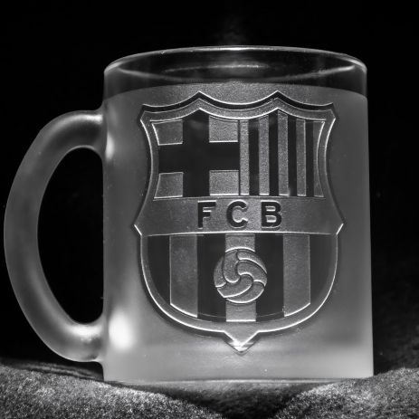 Чашка с гравировкой лого футбольного клуба Барселона FC Barcelona SandDecor