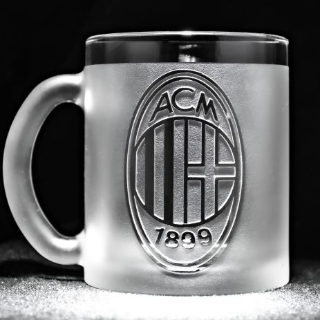 Чашка з гравіюванням лого футбольного клубу ФК Мілан FC Milan SandDecor