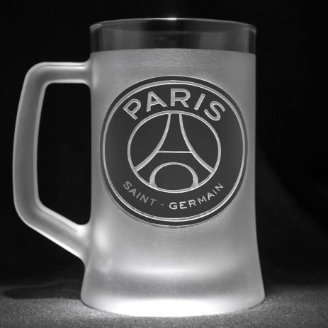 Келих для пива з гравіюванням логотипу ФК Парі Сен-Жермен Paris Saint-Germain Football Club