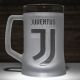 Бокал для пива з гравіюванням логотипу футбольного клубу Ювентус FC Juventus, матова SandDecor