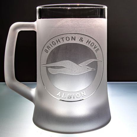 Бокал для пива с гравировкой логотипа ФК Брайтон FC Brighton & Hove Albion SandDecor