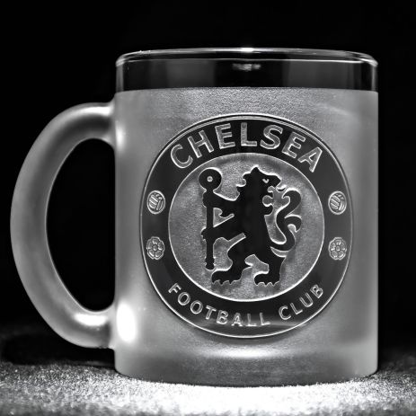 Чашка с гравировкой лого ФК Челси FC Chelsea SandDecor
