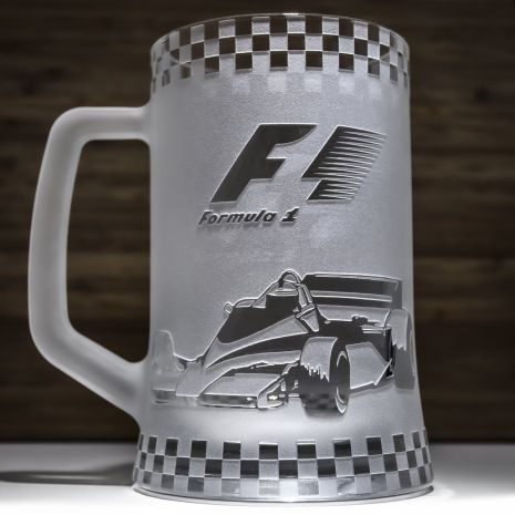 Матовый бокал для пива с гравировкой Формула 1 Formula 1 SandDecor