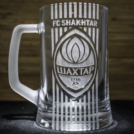 Пивная кружка с гравировкой футбольного клуба «Шахтёр» Донецк