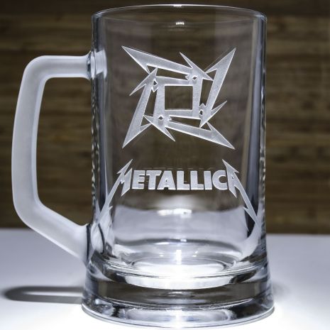 Сувенирный бокал для пива с гравировкой Metallica - Металика