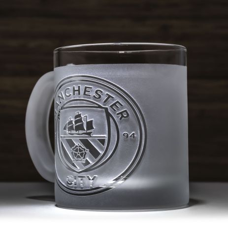 Чашка с гравировкой лого футбольного клуба Манчестер Сити FC Manchester City SandDecor