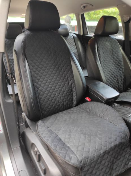 Накидки на передні сидіння алькантара Volkswagen Caddy III (Caddy 3) 5 місць чорні