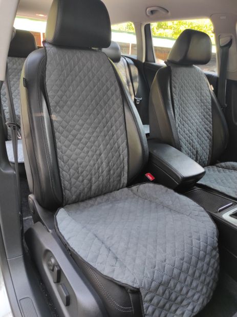 Накидки на передні алькантарські сидіння Toyota Prius сірі