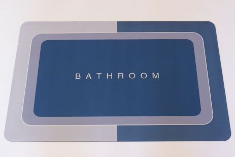 Влагопоглощающий коврик в ванную 150*120 см на нескользящей основе R30937-150/lightblue R30937-120/aquamarine, Яскраво-синій