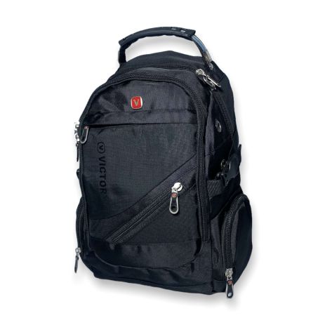 Міський рюкзак 8810M два відділення, два фронтальні кармани,USB слот+кабель розм 38*27*10 чорний