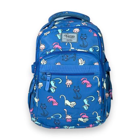 Шкільний рюкзак Favor для дівчинки, два відділення, фронтальні кармани, бічні кармани, розмір 39*27*15см, синій