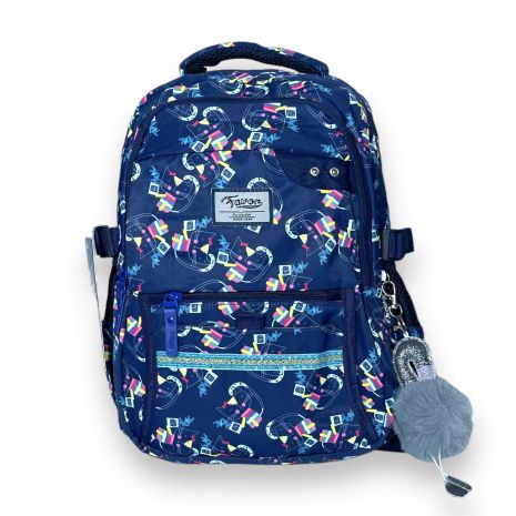Шкільний рюкзак Favor для дівчинки, два відділення, фронтальні кармани, бічні кармани, розмір 40*27*15см, синій