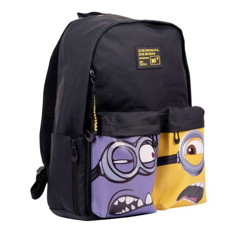 Шкільний рюкзак YES, одно відділення, фронтальні кармани, бічні кармани, розмір: 46*31*15 см, чорний Minions
