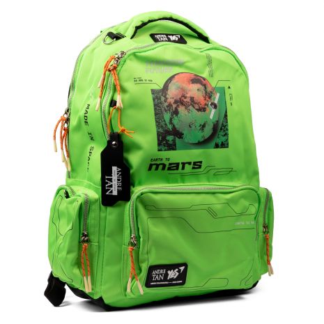 Школьный рюкзак YES by Andre Tan, одно отделение, один фронтальный карман, размер: 46*31*14 см, Space green