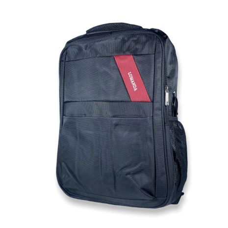 Міський рюкзак 25 л, 2 відділи, USB роз'єм, кабель, 2 кармани фронтальних, розмір: 45*35*16 см, чорно-червоний