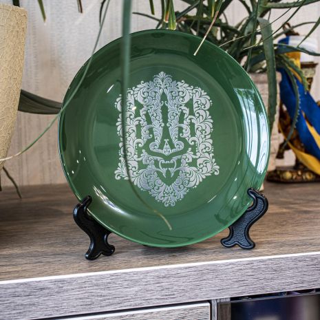 Тарелка с гравировкой Герб Украины