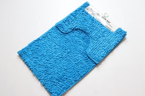 Набор ковриков для ванной комнаты 80*50 см+ 40*50 см Лапша 1201 Голубой