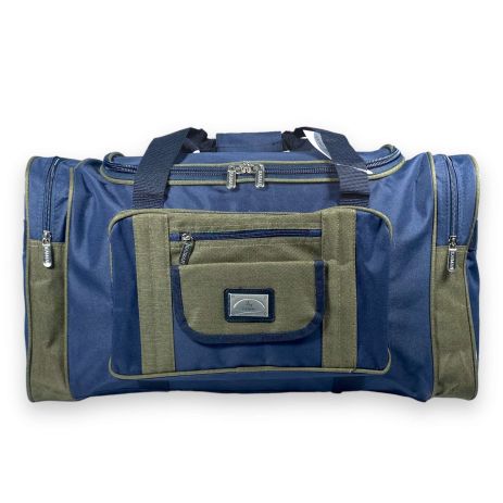 Дорожня сумка Kaiman одно відділення бокові кармани фронтальні кармани розмір: 60*35*30см синя-хакі