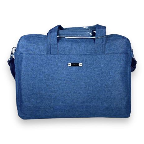Портфель для ноутбука Zhaocaique, одне відділення, кармани, ремень, розмір 40*30*7 см синій