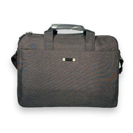 Портфель Zhaocaique для ноутбука, одне відділення, кармани, ремень, розмір 40*30*7 см коричневий