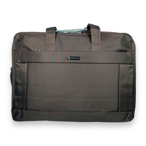 Портфель для ноутбука Zhaocaique, два відділення, кармани, ремень, розмір 45*35*10 см коричневий