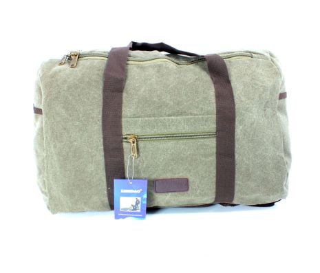 Дорожная сумка-рюкзак Filippini 40 л брезентовая тканевая ручка наплечный ремень лямки размер 50*32*25 см хаки