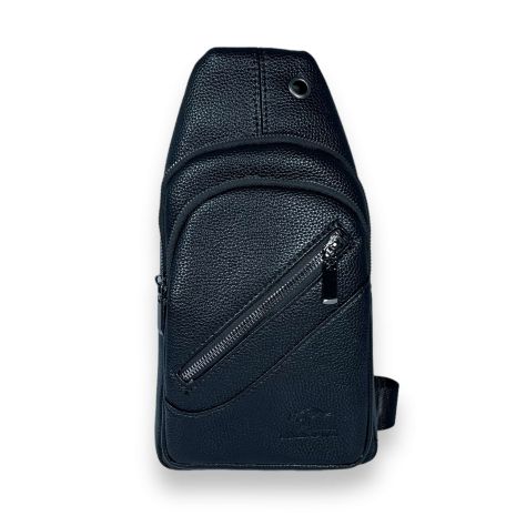 Слинг Daishuwz, экокожа, 2 отделения, один фронтальный карман, внутренний карман, размер: 30*17*8 см, черный