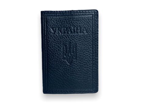 Обложка кожаная BagWay для паспорта гражданина Украины ручная работа размер 14х9.5х0.5 см черный