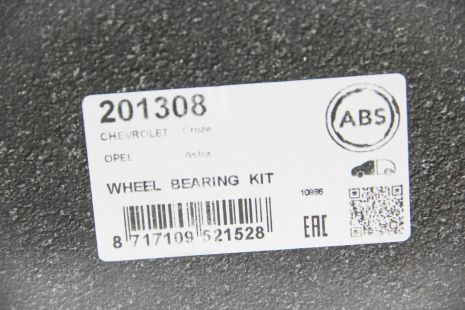 Підшипник маточини передній Opel Astra J/Chevrolet Cruze 09-, ABS (201308)