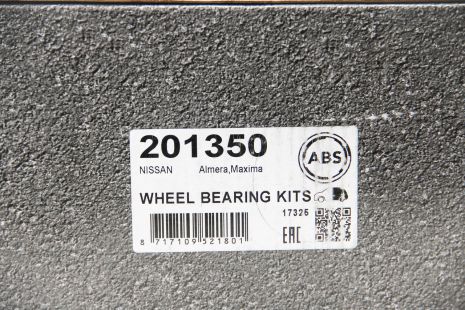 Подшипник ступицы задний Nissan Almera Tino 00-06, ABS (201350)