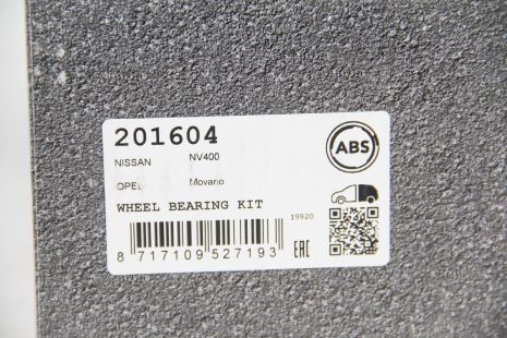 Подшипник ступицы задний Renault Master/Opel Movano 10- (FWD) (однокаточный), ABS (201604)
