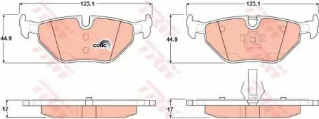 Колодки гальмівні BMW - MG - 316i/316i Compact/316i Coupe/316i Touring/318d/318d Comp