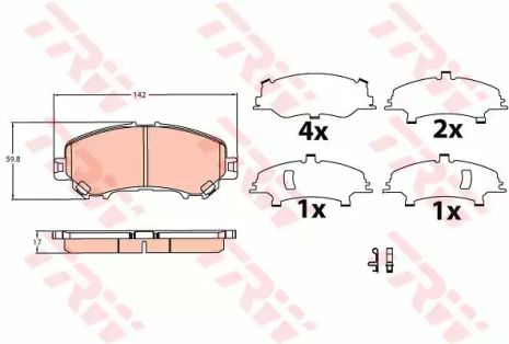 Колодки гальмівні NISSAN/RENAULT Qashqai/X-Trail/Kadjar F 13, TRW (GDB3622)