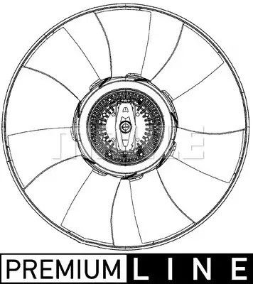 Термомуфта+вентилятор Sprinter ОМ611/612 00-06 (з кріпленням), MAHLE (CFF493000P)