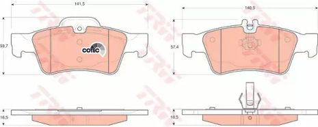 Колодки гальмівні до дисків MB E/S-клас (W211/W212/W220/W221) 99- , TRW (GDB1546)