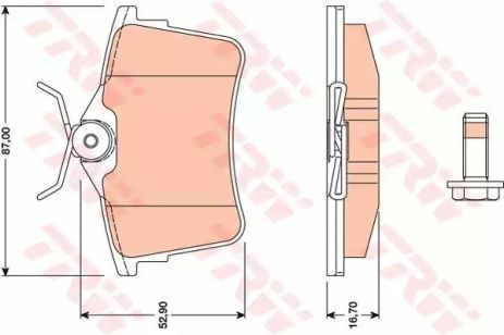 Тормозные колодки дисковые CITROEN/PEUGEOT Berlingo/308/Partner R 08, TRW (GDB1799)