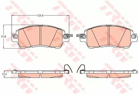 Колодки передние тормозные Mazda 2 14-, TRW (GDB2122)