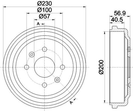 Тормозной барабан задний Spark/Aveo/Kalos/Kalos 03-, HELLA PAGID (8DT355300961)