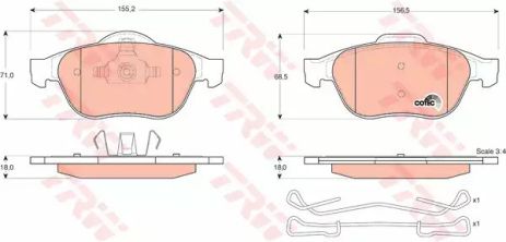 Колодки гальмівні RENAULT Espace/Grand Espace/Laguna/Laguna Estate/Break/Scenic RX4, TRW (G